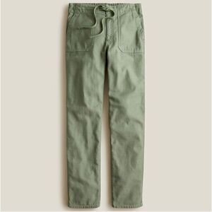 J. Crew | Tie-Waist Camp Pant in Pale Cypress Olive Green | MT Medium Tall